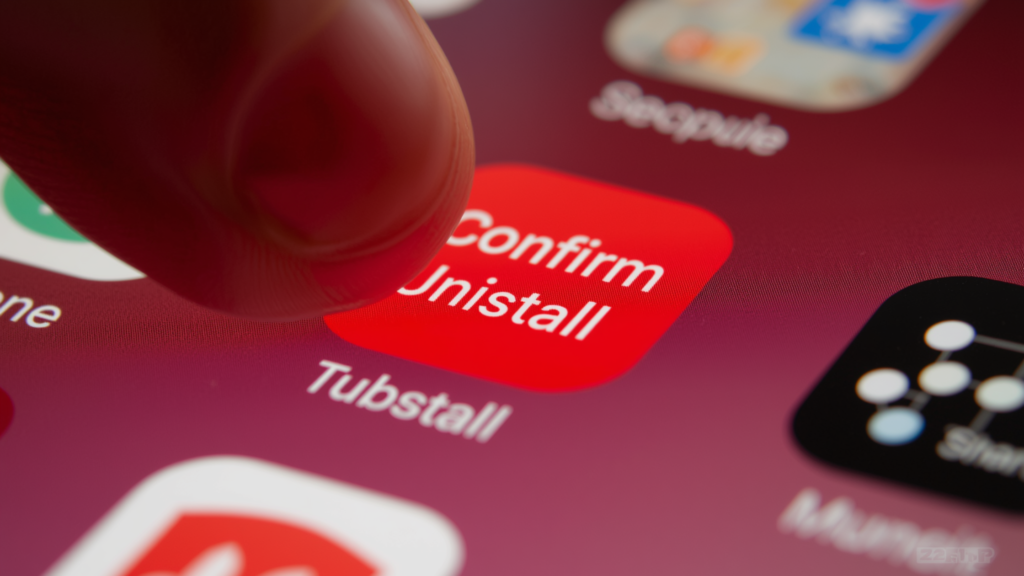 A person uninstalling an unnecessary AI app during a business tool audit.