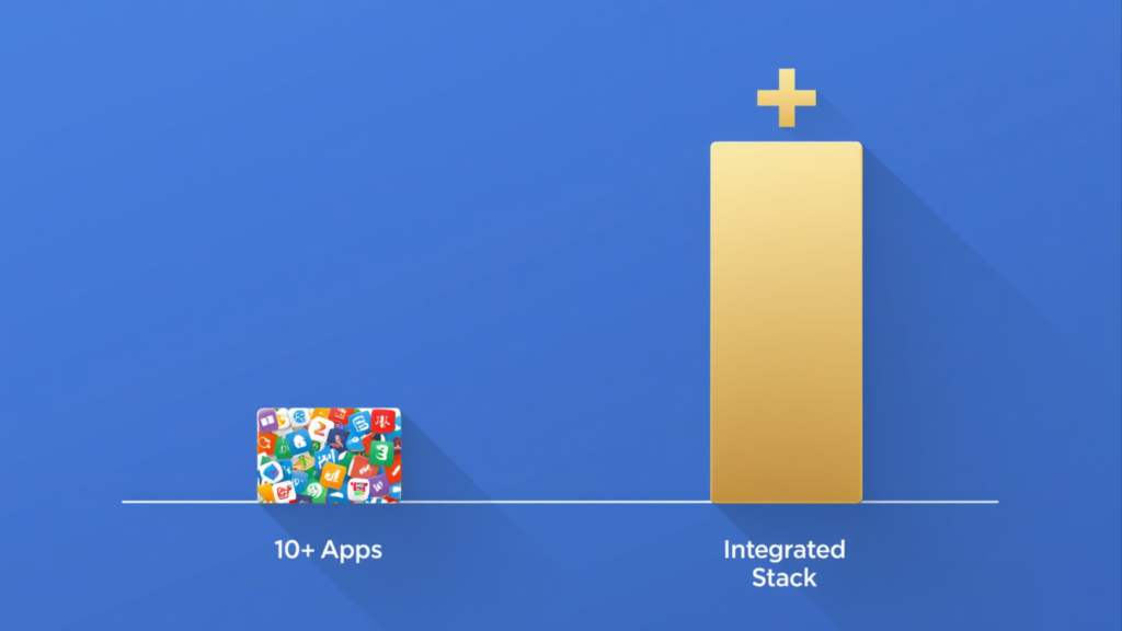 Chart showing higher business ROI from tool consolidation.