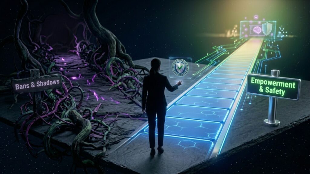  A choice between the dark path of banning AI and the bright path of empowered AI safety.