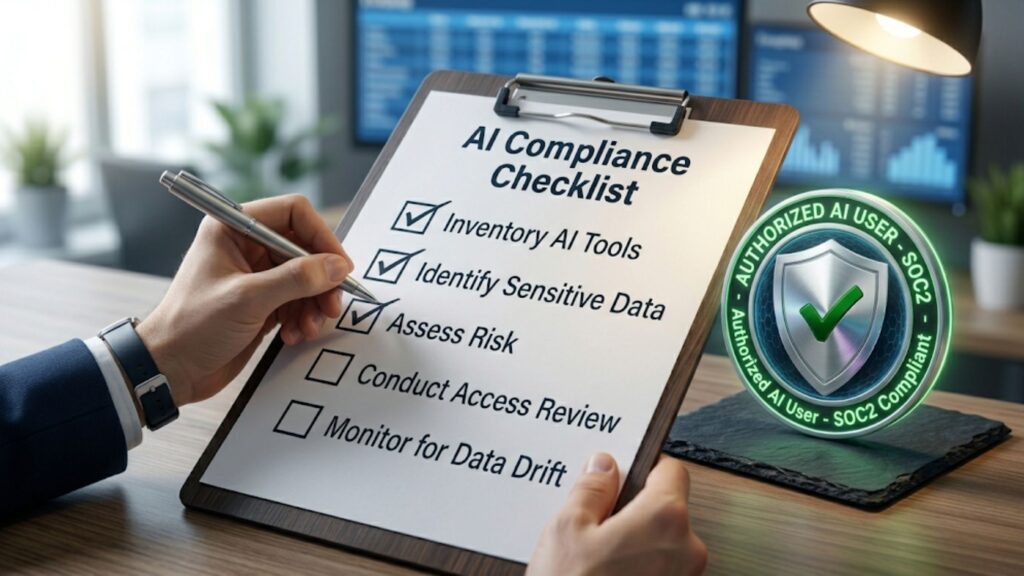 A digital checklist for conducting a Shadow AI audit in a business.