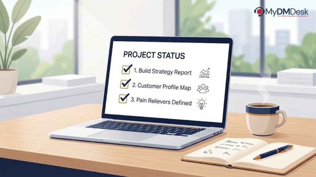 Checklist representing the first step of scoping a fractional AI engagement